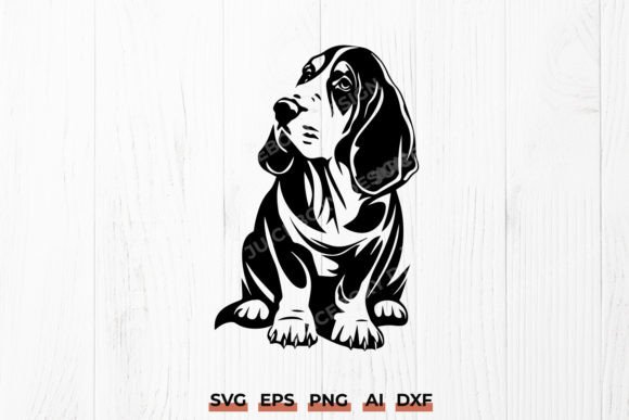 Basset Hound SVG, Dog Silhouette Clipart