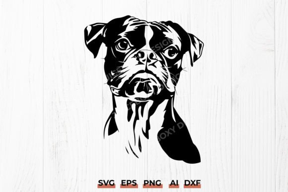 Boxer Dog SVG Cute Boxer Puppy Design