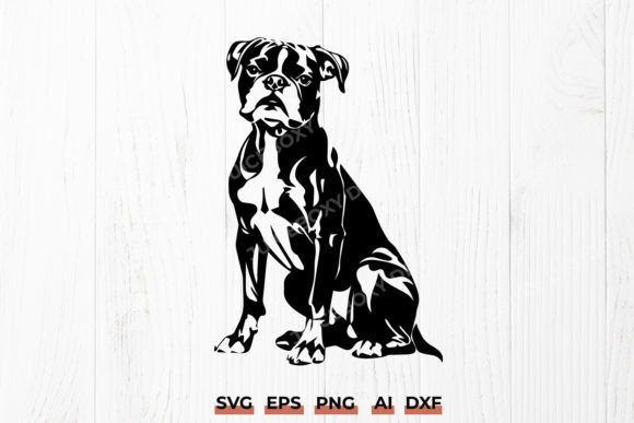 Boxer Dog SVG Review: Sitting Boxer Dog Design