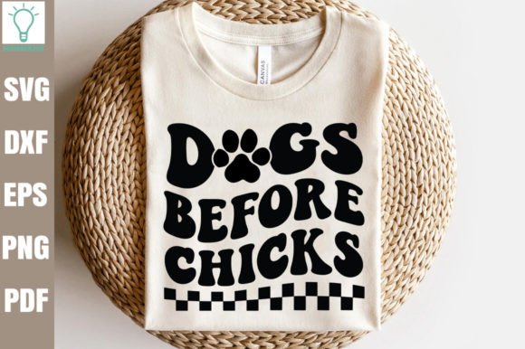 Dogs Before Chicks Retro SVG