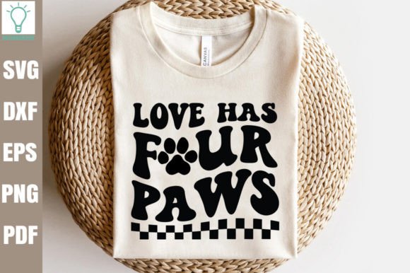 Love Has Four Paws Retro SVG