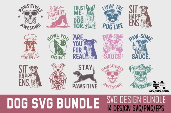 Typography Dog SVG PNG Tshirt Bundle