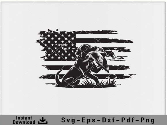 Us Dog Hunting Vector Silhouette File